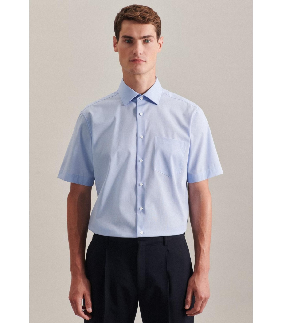 Chemise mc uni seidensticker 48ciel
