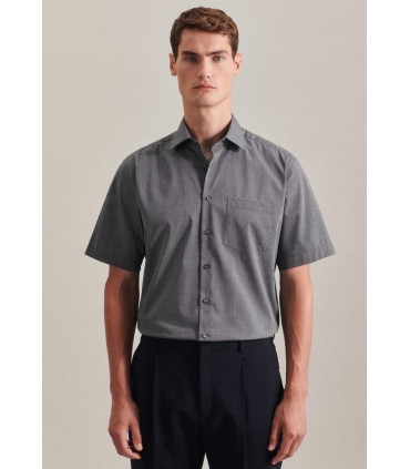 Chemise mc uni seidensticker 67gris