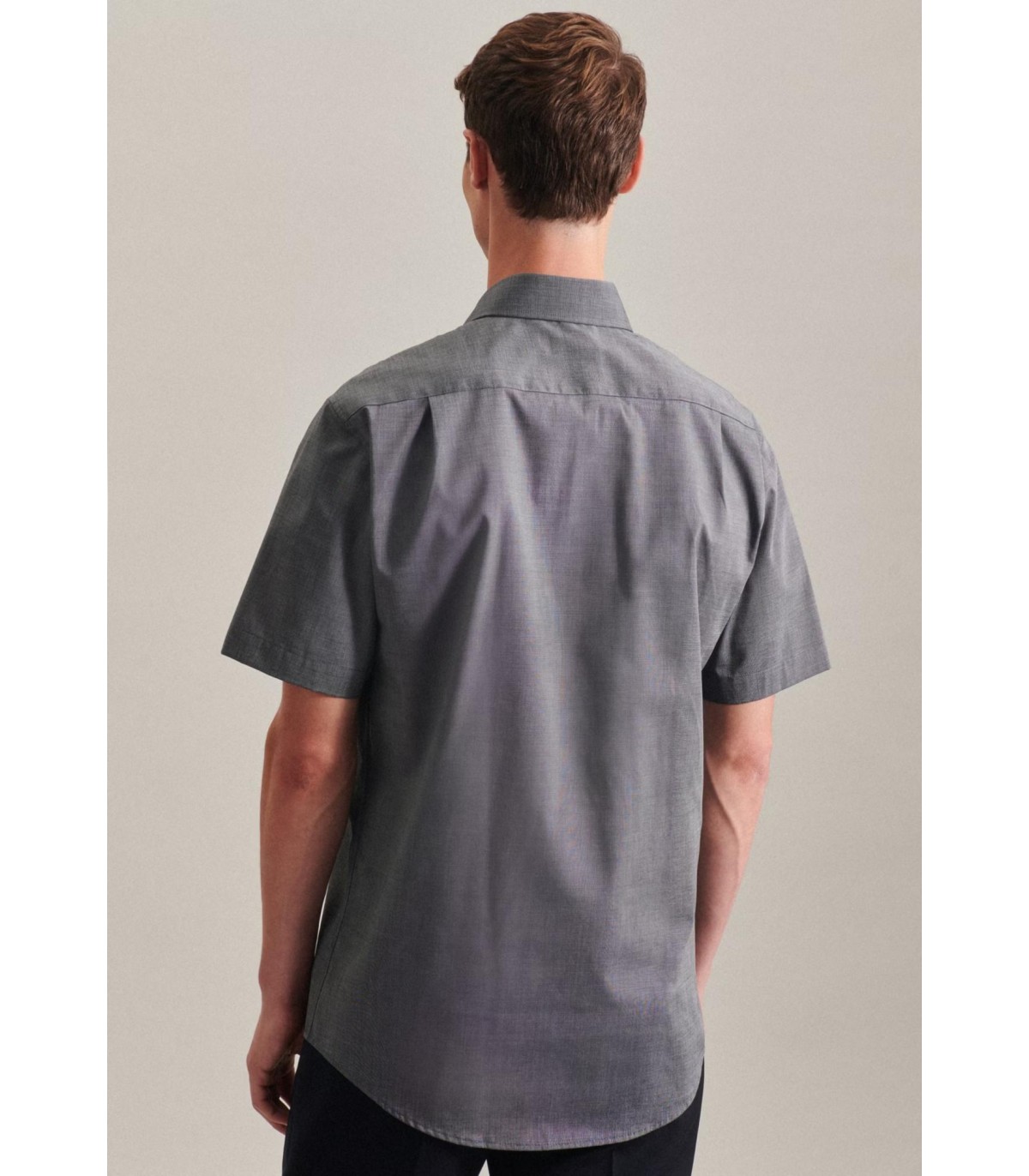 Chemise mc uni seidensticker 67gris