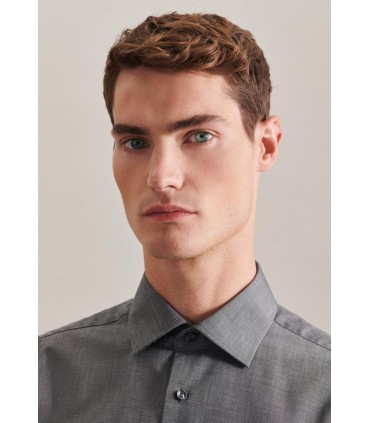 Chemise mc uni seidensticker 67gris