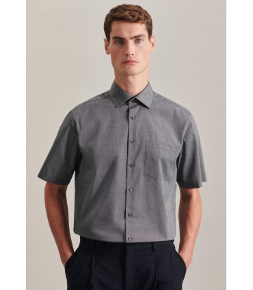 Chemise mc uni seidensticker 67gris