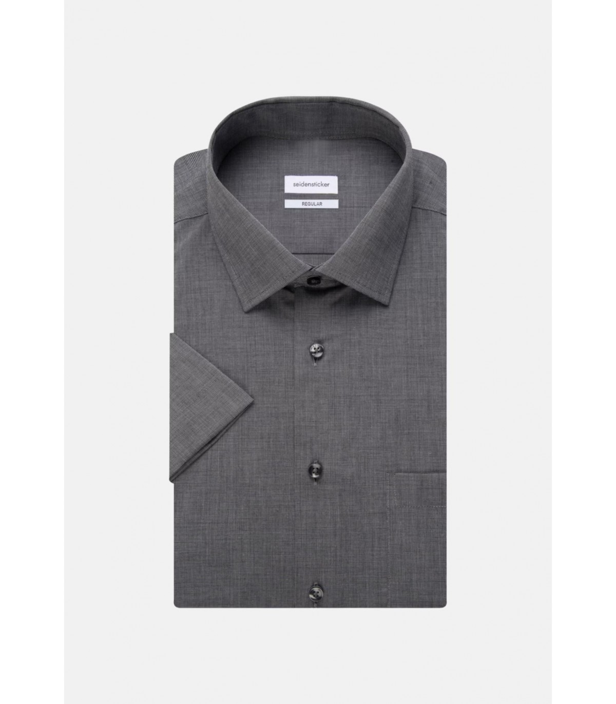 Chemise mc uni seidensticker 67gris