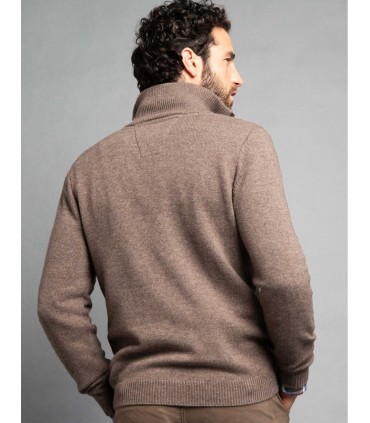 Pull col zippe delahaye 355beige