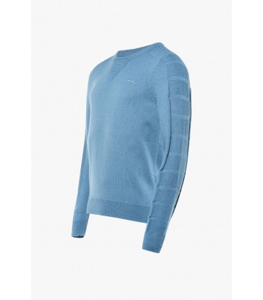 Pull col rond delahaye 566petrole