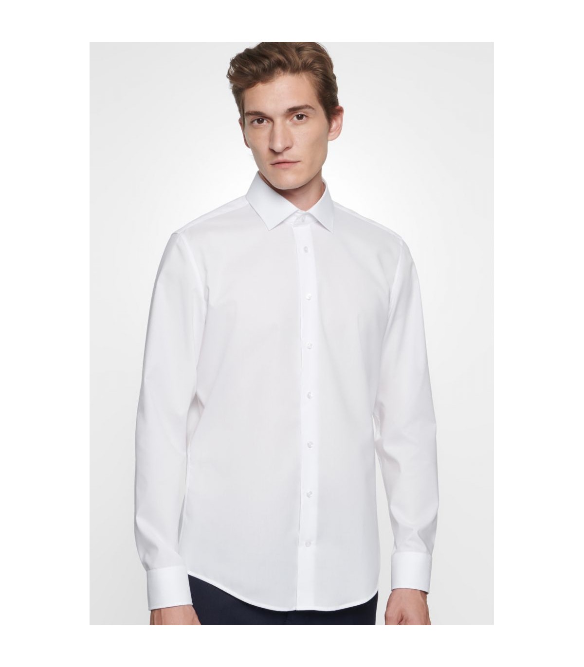 Chemise ml uni seidensticker 01blanc