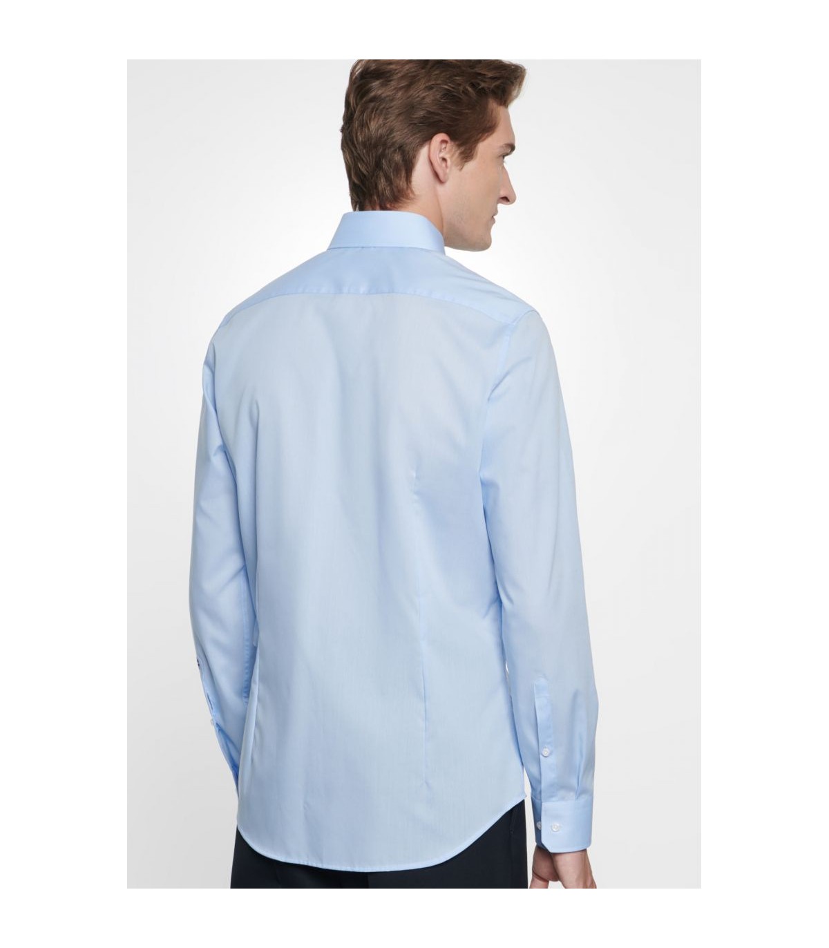 Chemise ml uni seidensticker 12bleu