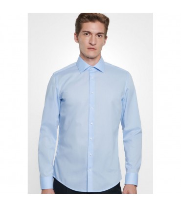 Chemise ml uni seidensticker 12bleu