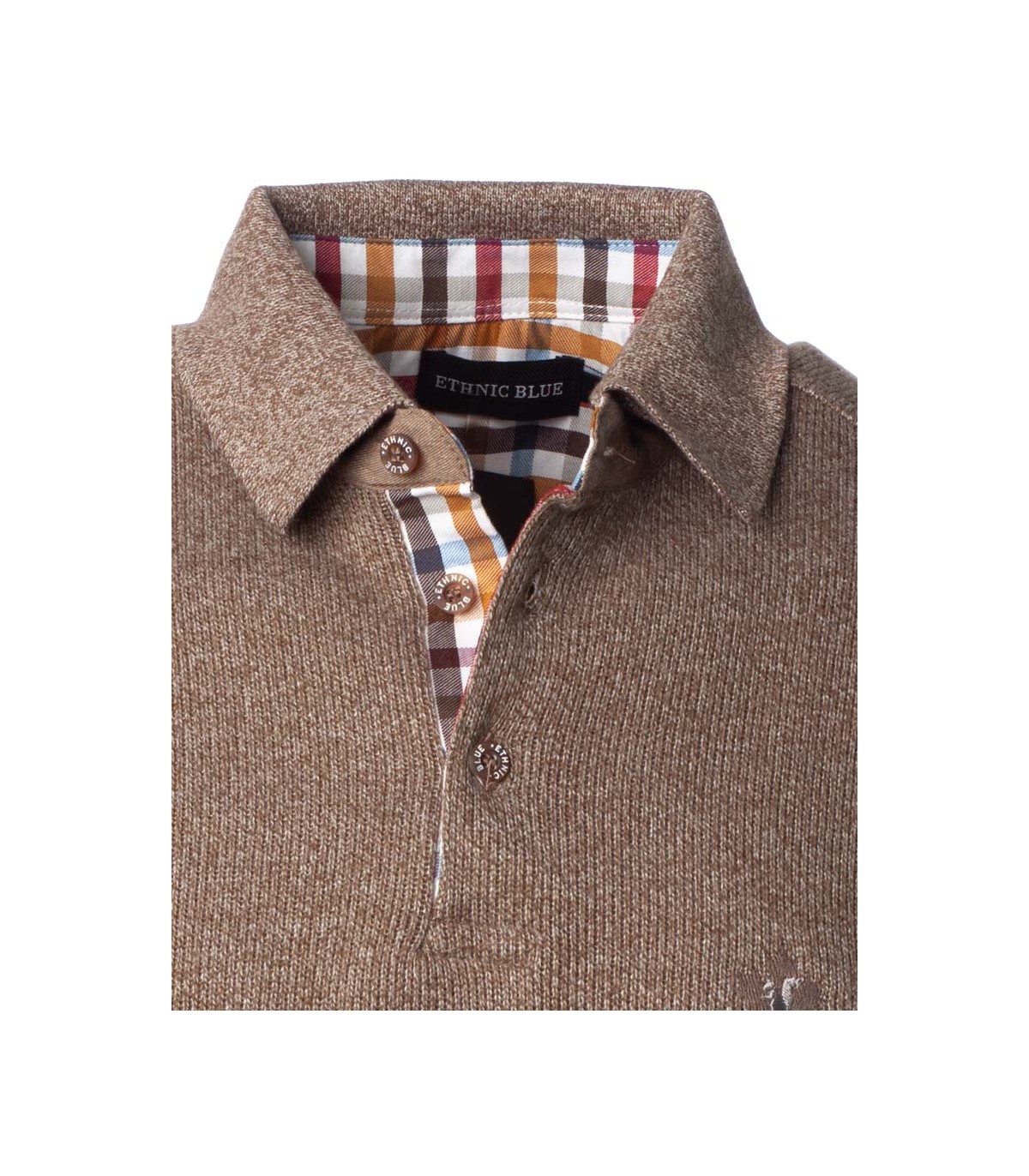 Polo ml ethnic blue chataigne