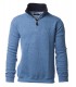 Pull col zippe ethnic blue ciel