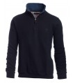Pull Col zippe Ethnic Blue