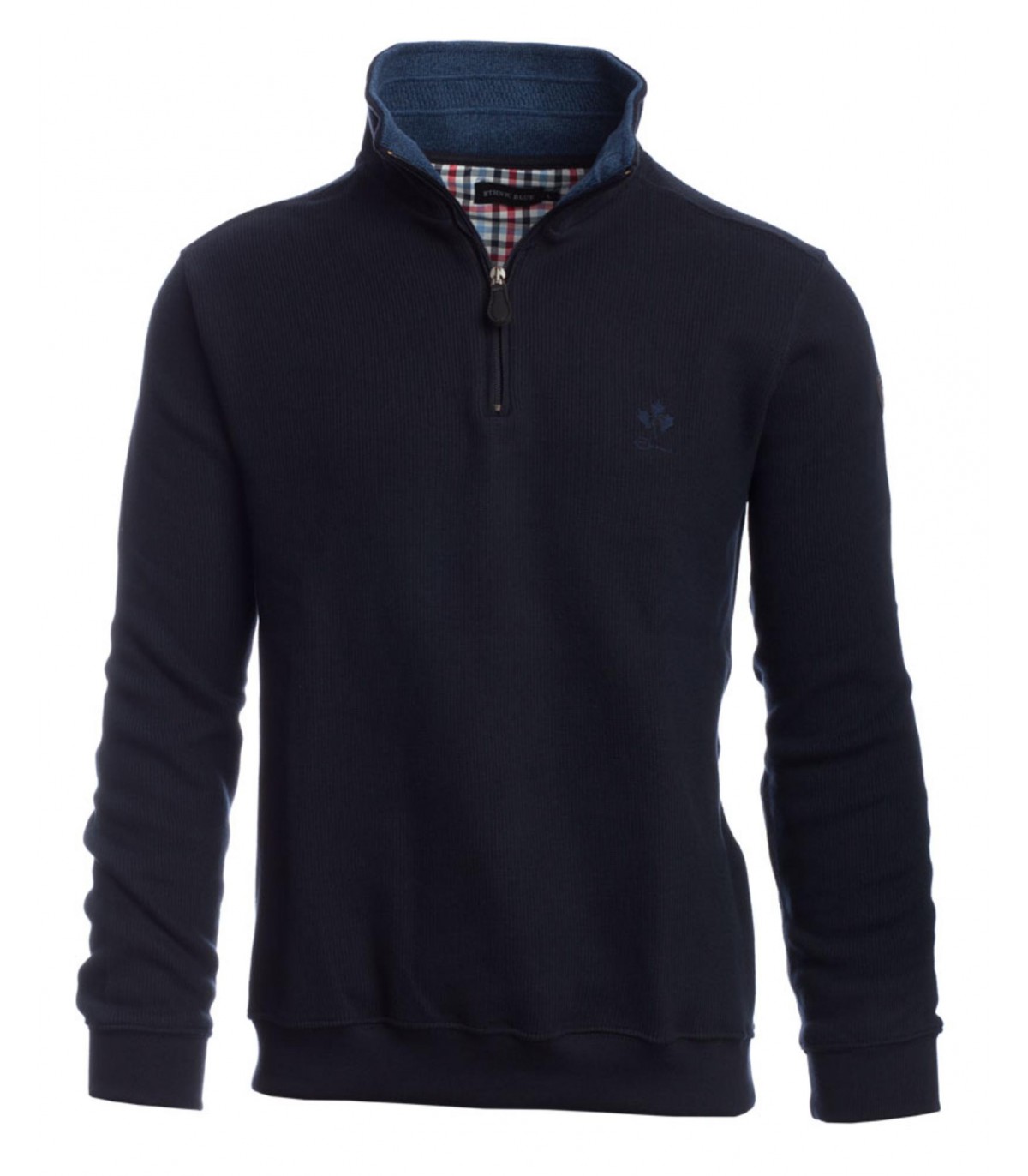 Pull col zippe ethnic blue marine