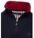 Pull col zippe ethnic blue marine