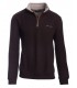 Pull col zippe ethnic blue choco