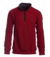 Pull col zippe ethnic blue rouge
