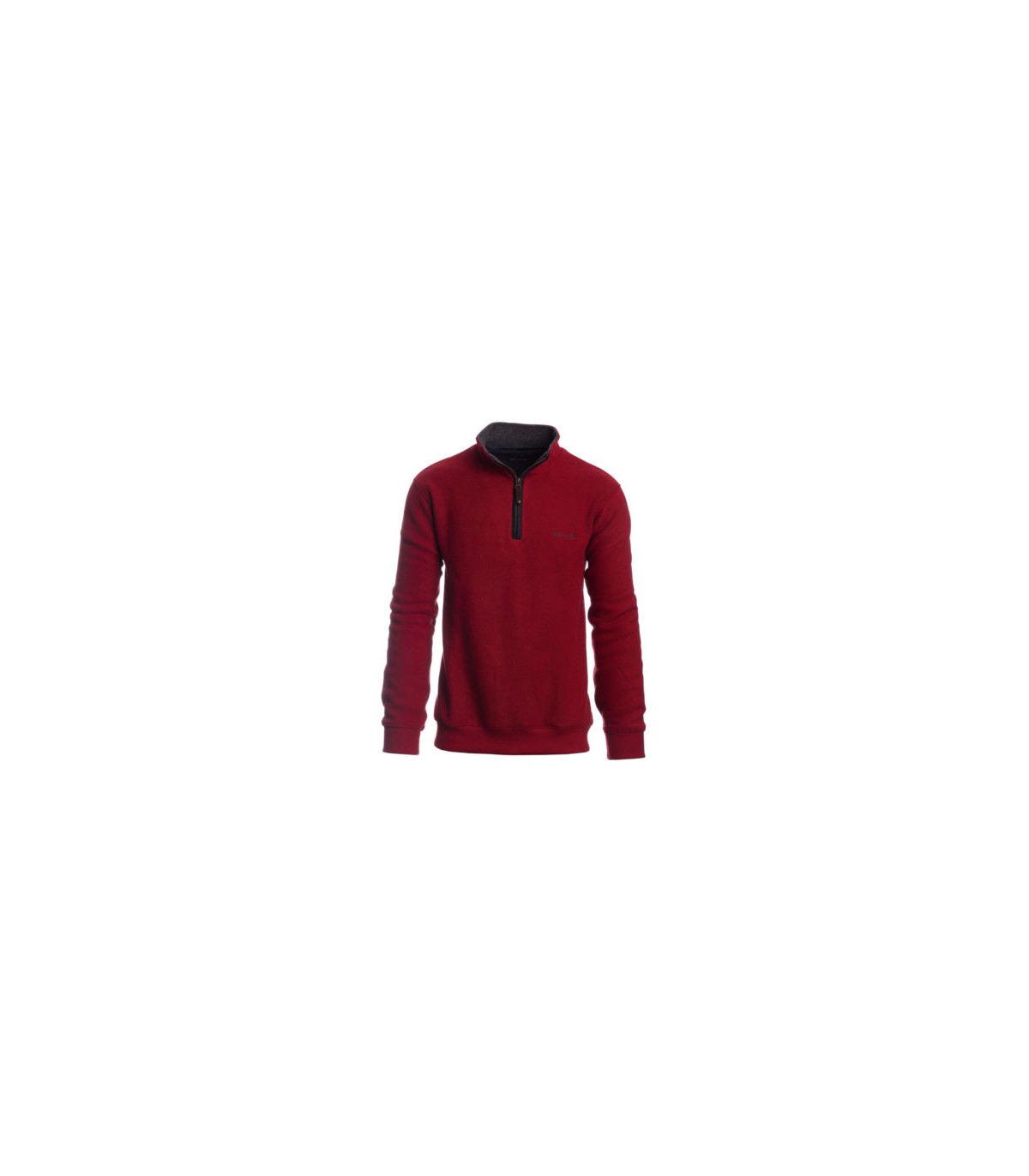 Pull col zippe ethnic blue rouge
