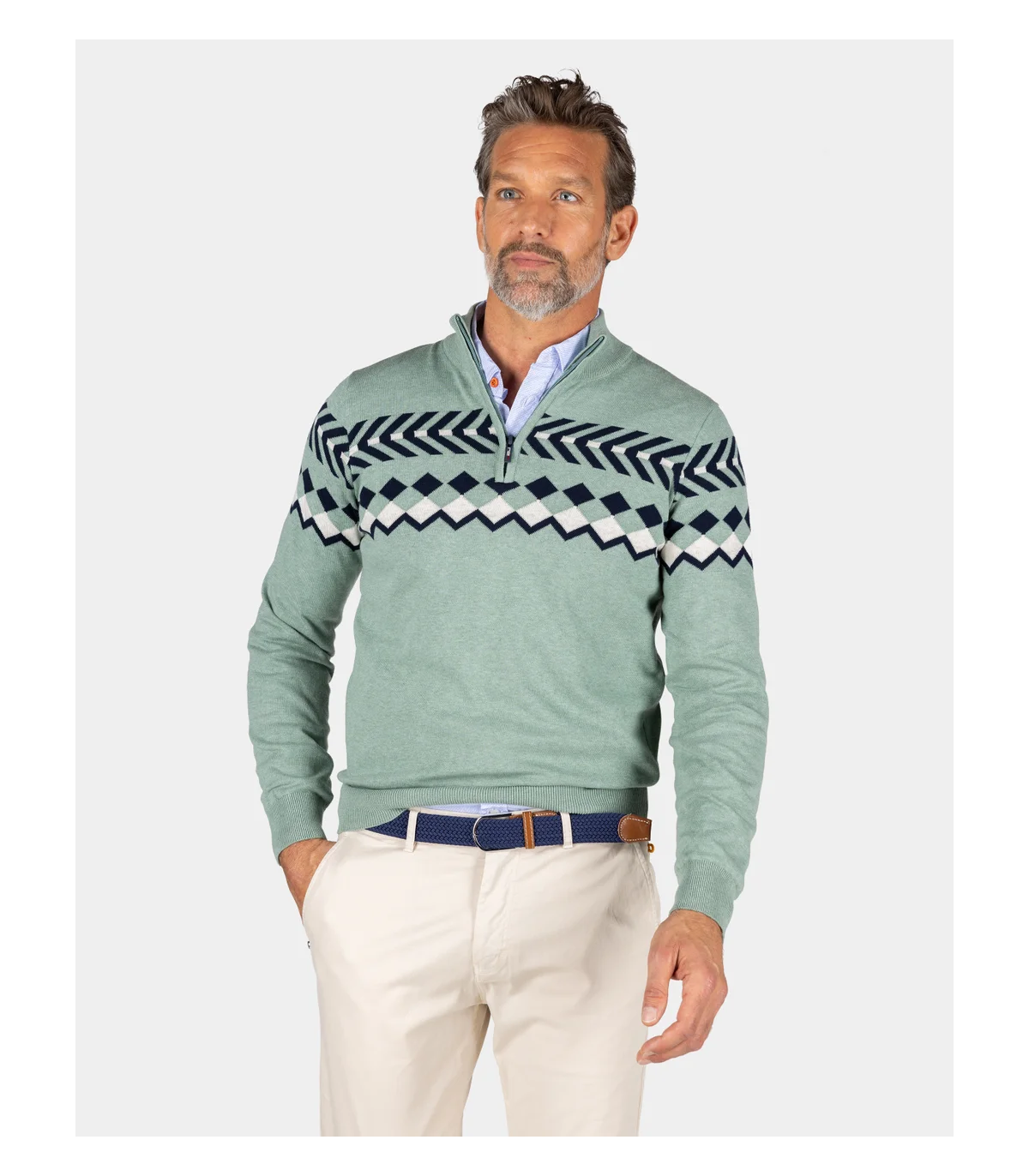 Pull col zippe nza 1730green