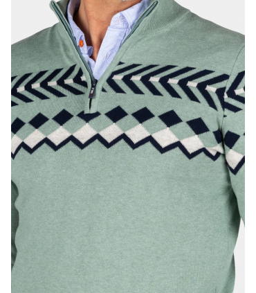 Pull col zippe nza 1730green