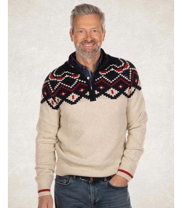 Pull col zippe nza 1015ecru
