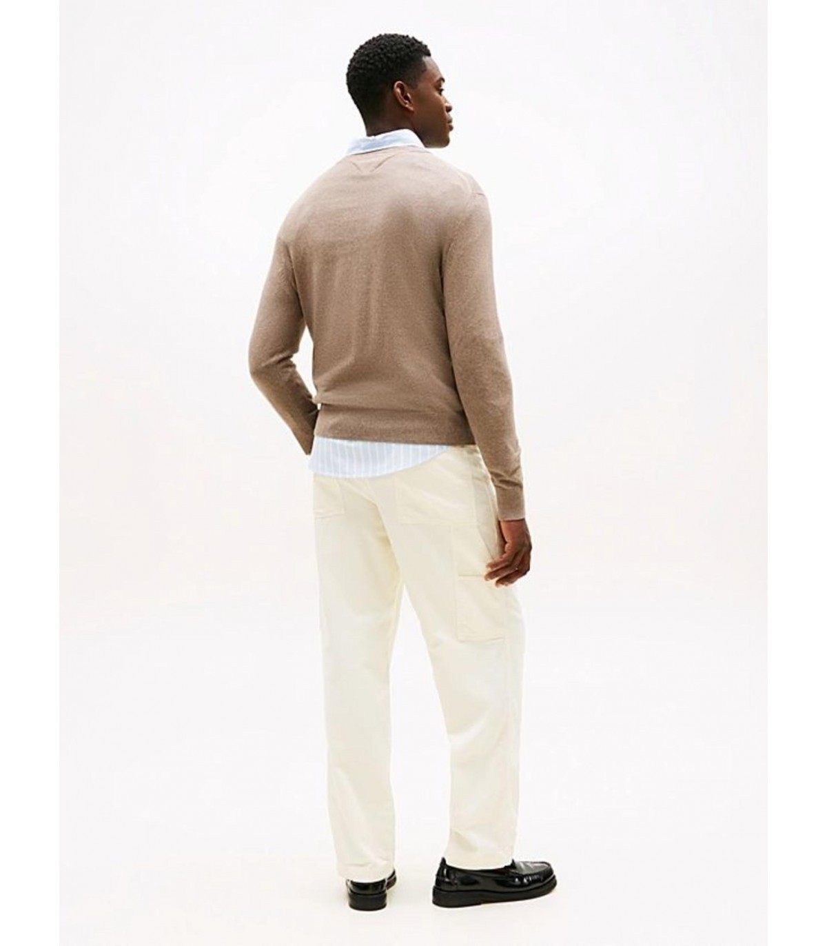 Pull col rond tommy menswear hi3taupe