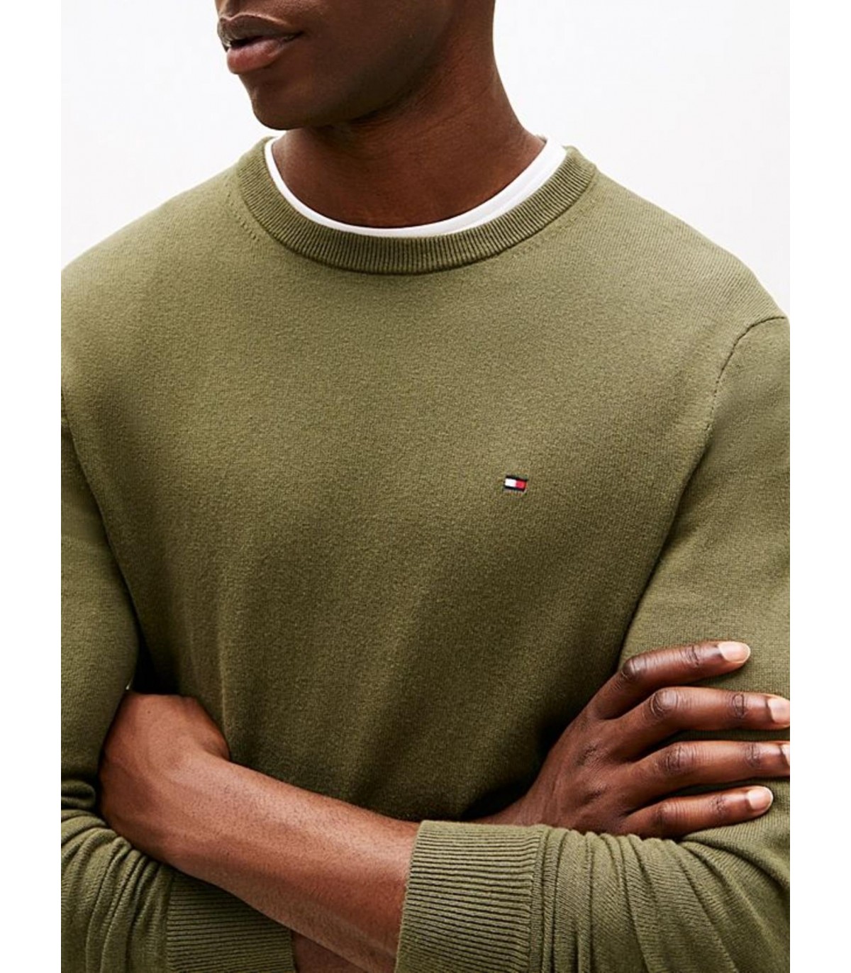 Pull col rond tommy menswear mt1huntsmangreen