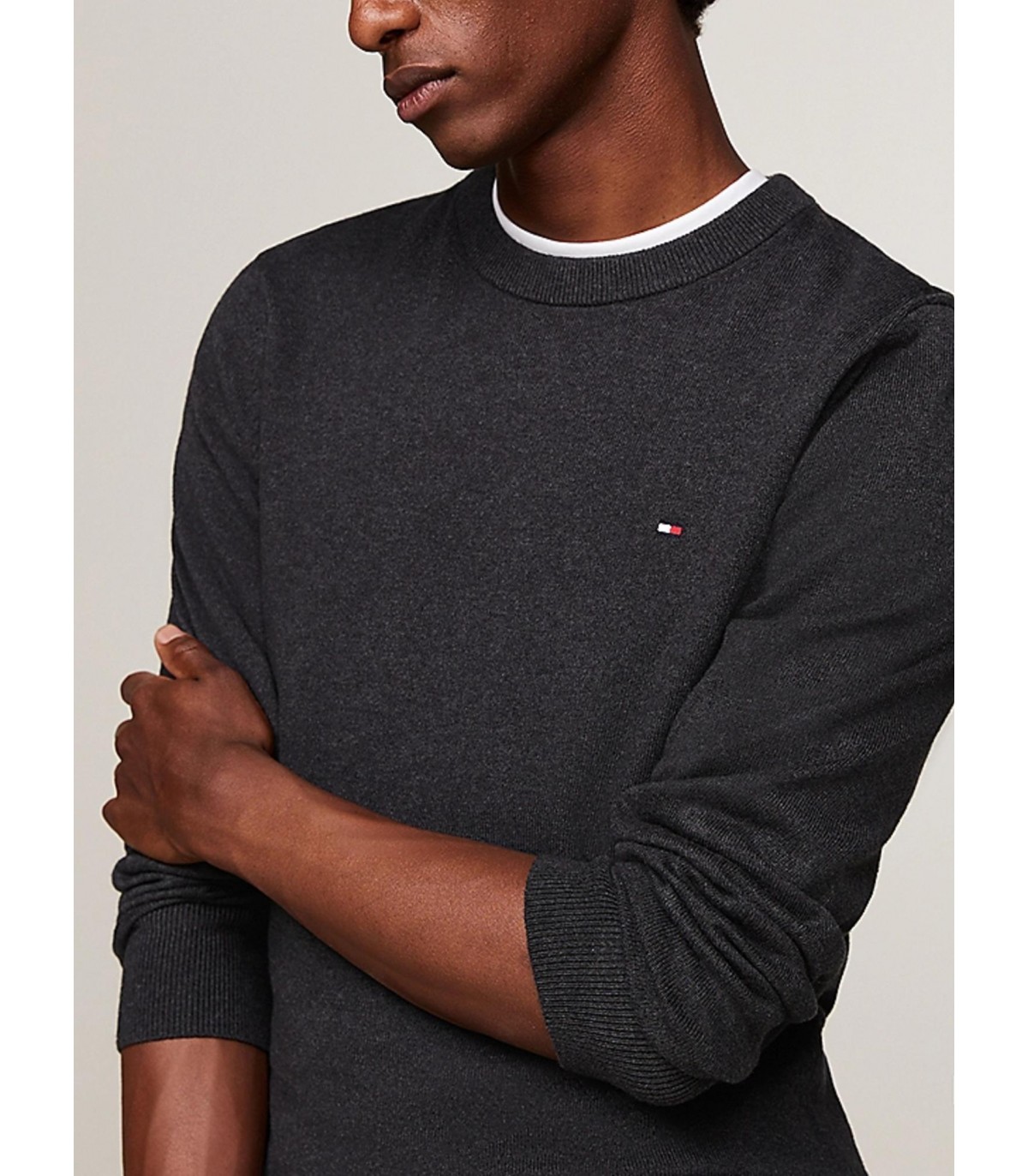 Pull col rond tommy menswear p92darkgrey