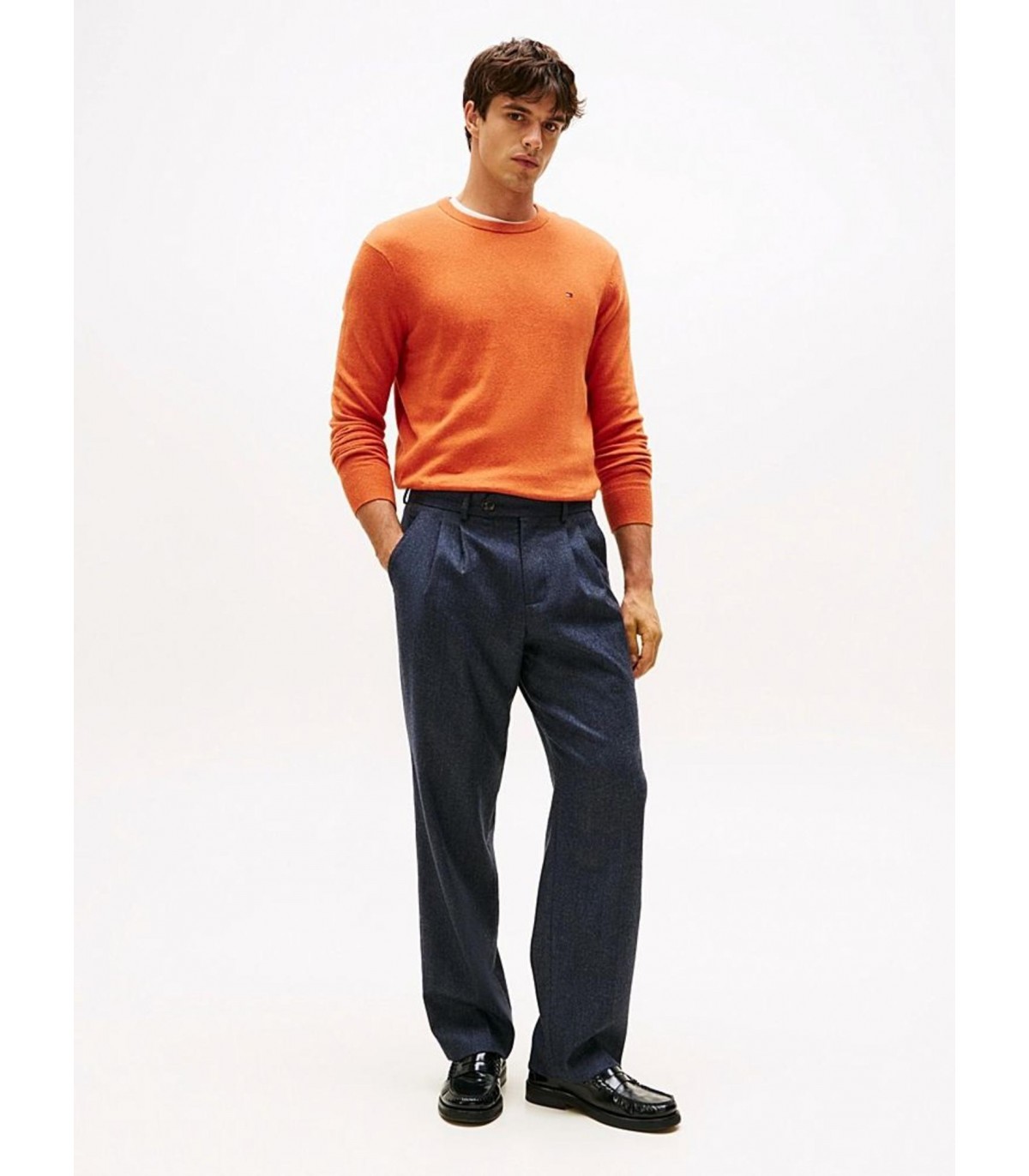Pull col rond tommy menswear smqorange
