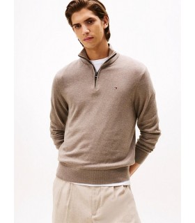 Pull col zippe tommy menswear hi3taupe