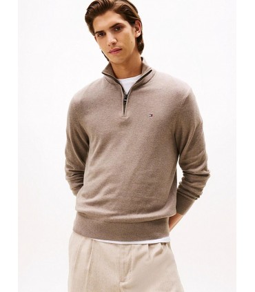 Pull col zippe tommy menswear hi3taupe