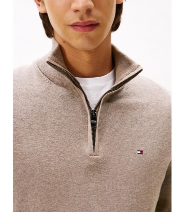 Pull col zippe tommy menswear hi3taupe