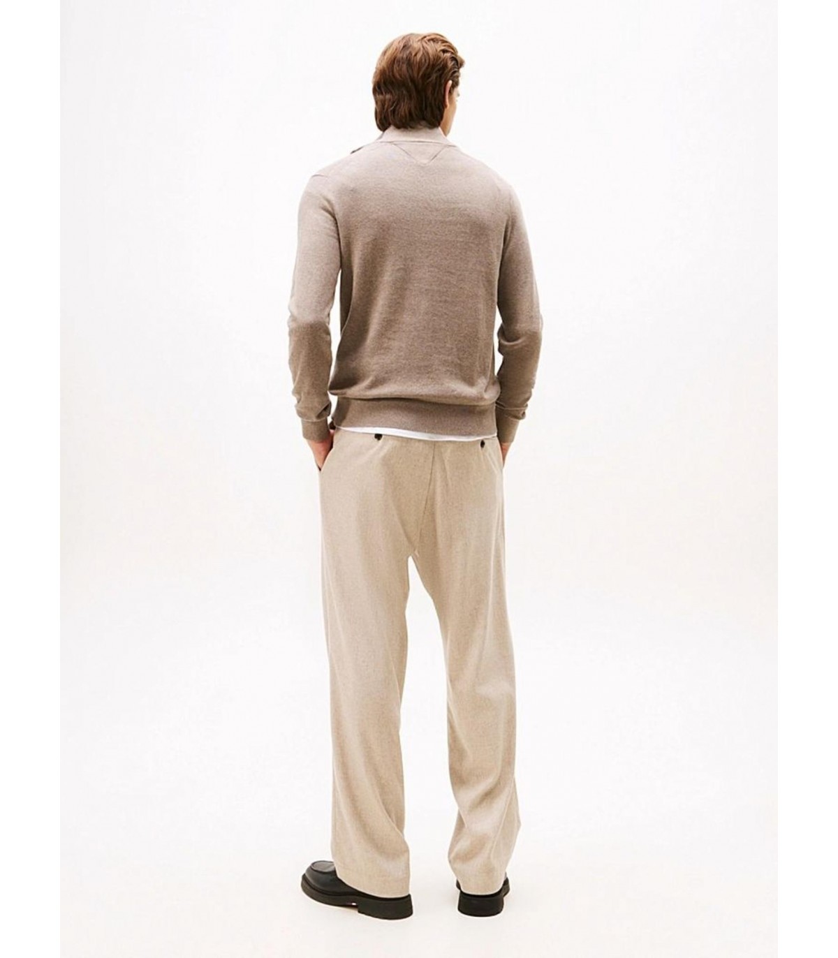 Pull col zippe tommy menswear hi3taupe