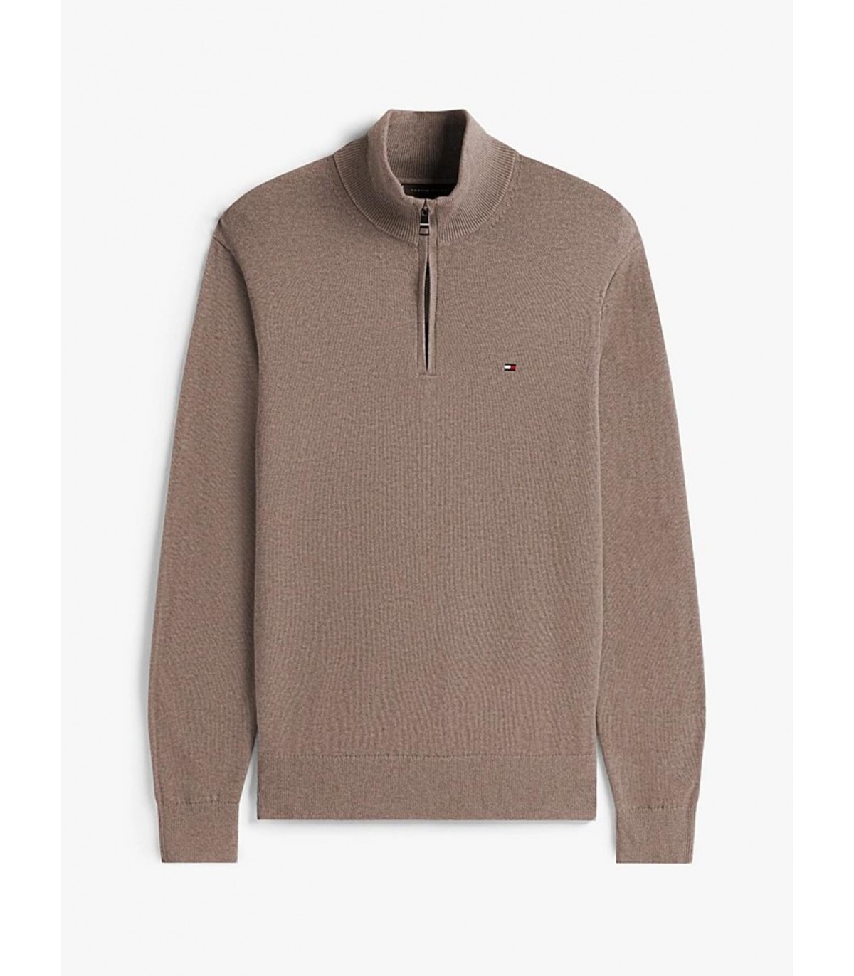Pull col zippe tommy menswear hi3taupe
