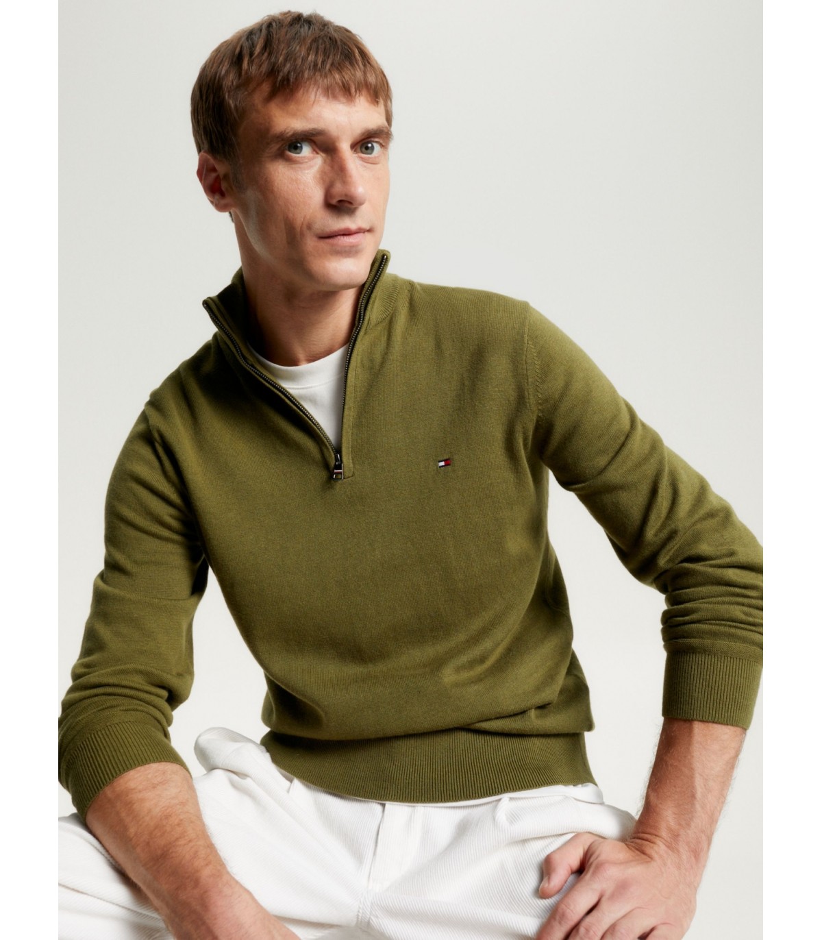 Pull col zippe tommy menswear ms2puttinggreen