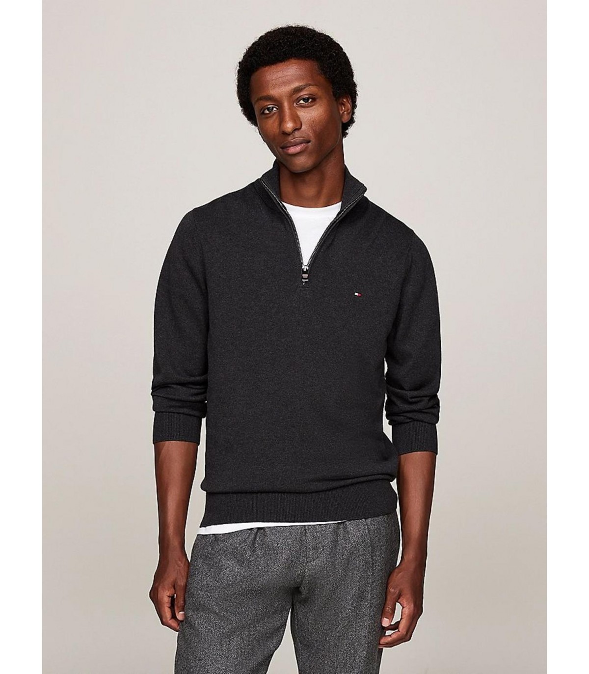 Pull col zippe tommy menswear p92anthra