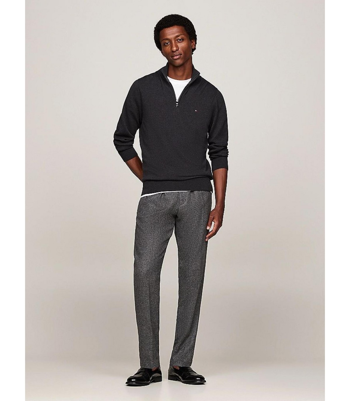 Pull col zippe tommy menswear p92anthra