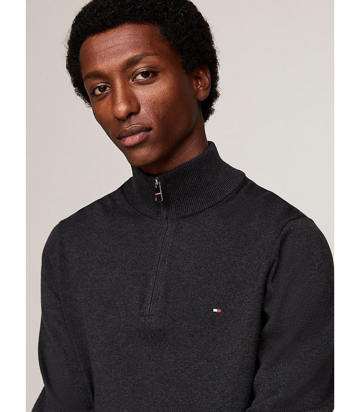 Pull col zippe tommy menswear p92anthra