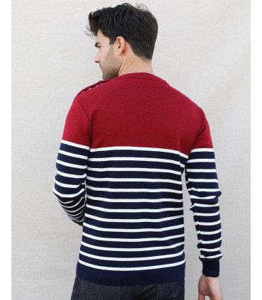 Pull col rond made in france bordeaux