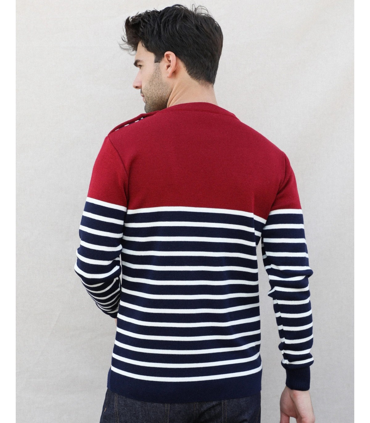 Pull col rond made in france bordeaux