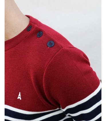 Pull col rond made in france bordeaux