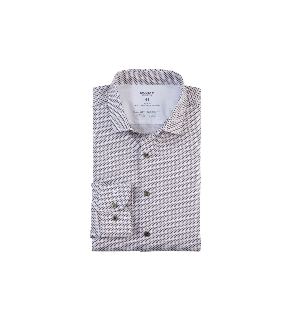 Chemise ml fantaisie olymp 22gris