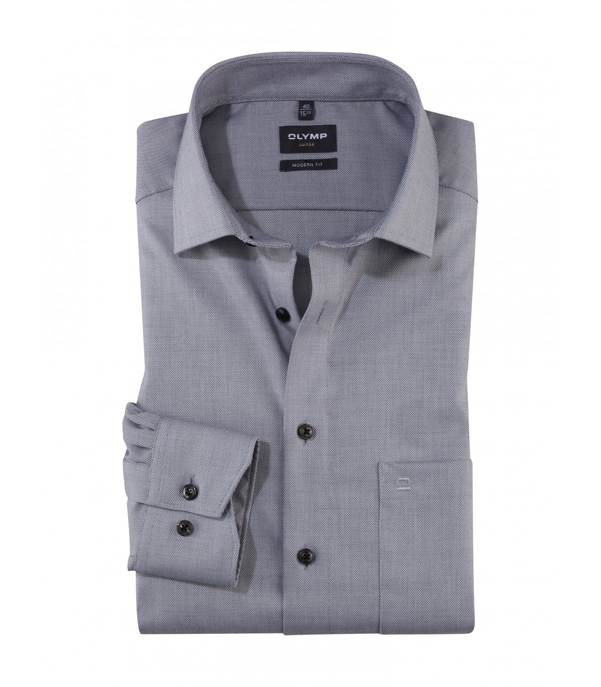 Chemise ml uni olymp 63gris