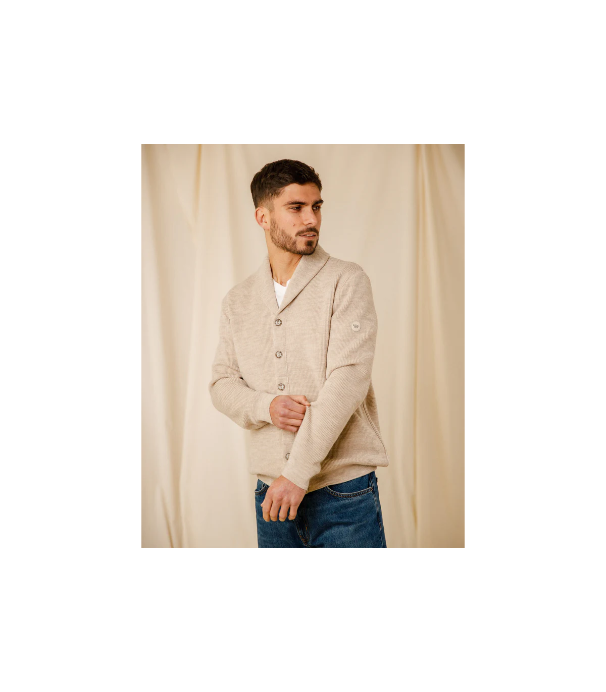 Gilet bouton royal mer 0006beige