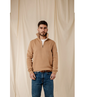 Pull col zippe royal mer 0006.0004beige/ecru