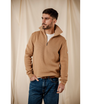 Pull col zippe royal mer 0006.0004beige/ecru