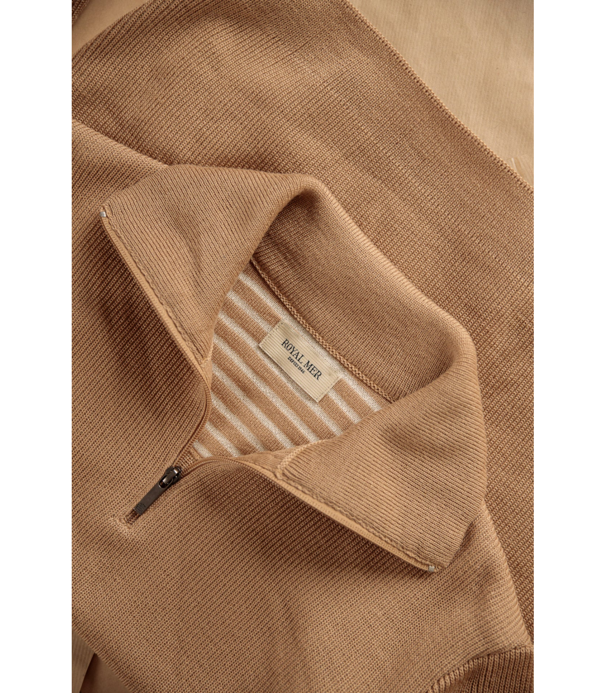 Pull col zippe royal mer 0006.0004beige/ecru