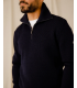 Pull col zippe royal mer 5050.0004marin/ecru