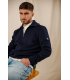 Pull col zippe royal mer 5050.0004marin/ecru