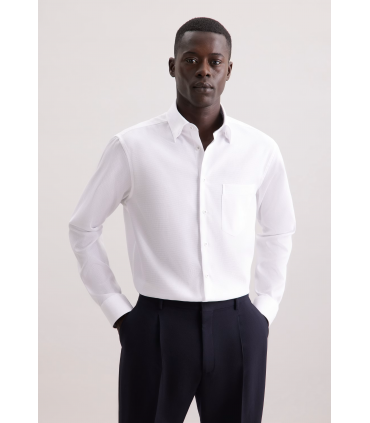 Chemise ml fantaisie seidensticker 01blanc