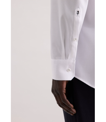 Chemise ml fantaisie seidensticker 01blanc