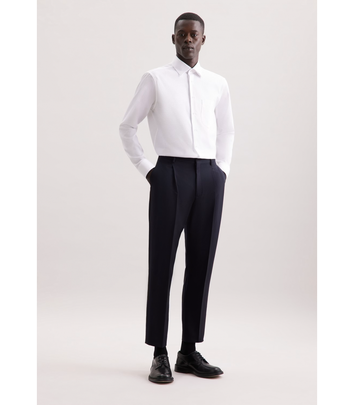 Chemise ml fantaisie seidensticker 01blanc