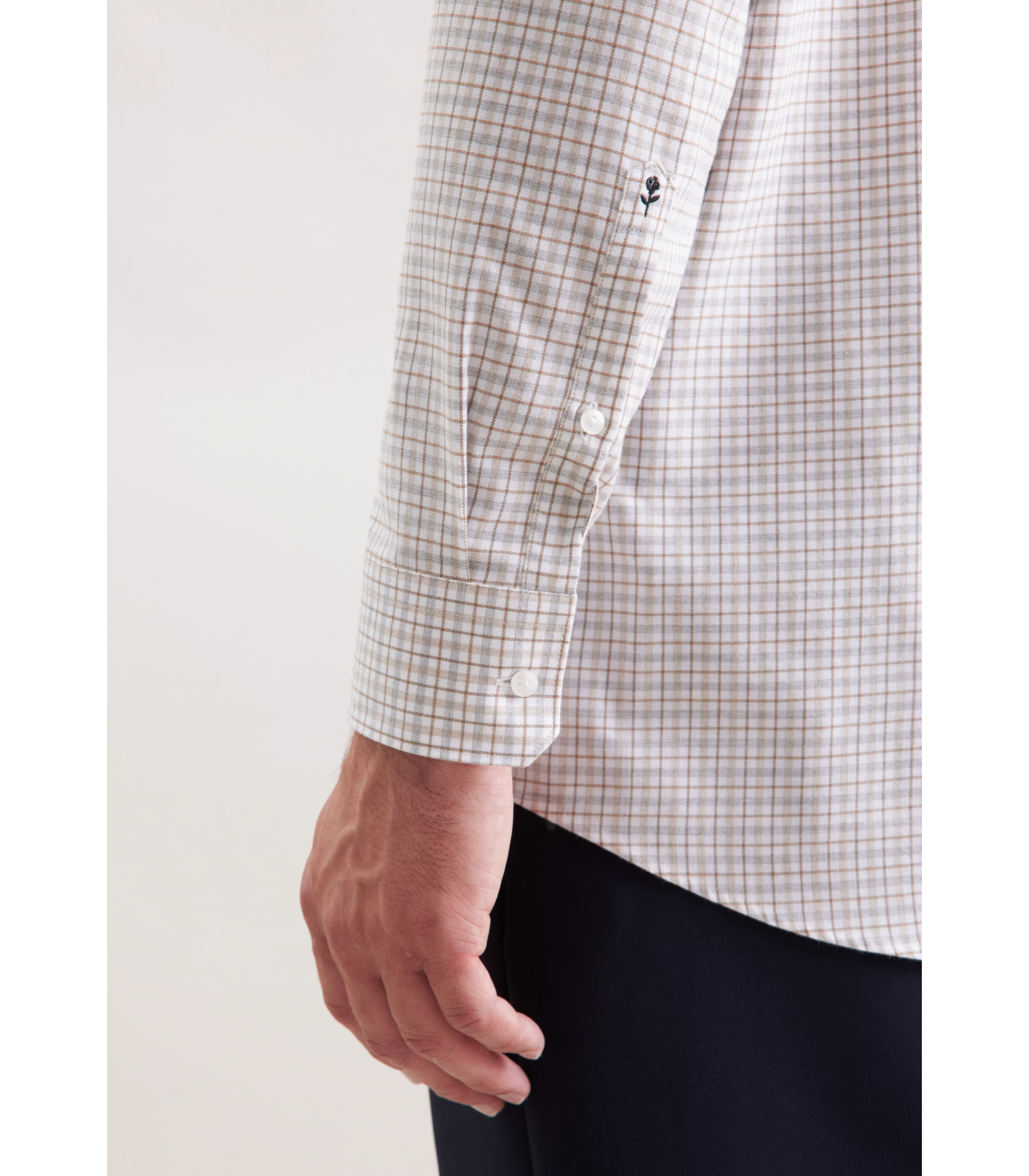 Chemise ml fantaisie seidensticker 06beige